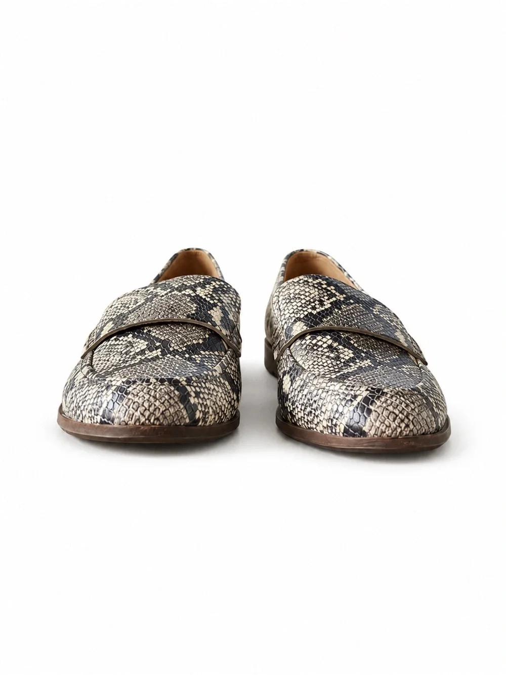 Madewell Alex Snake Print Leather Penny Loafers Size 8